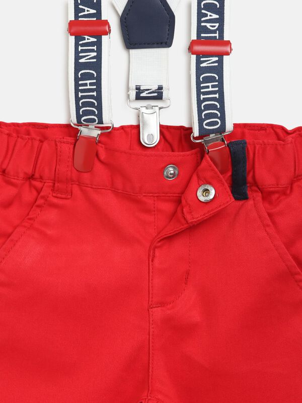 Red Trousers With Suspenders image number null